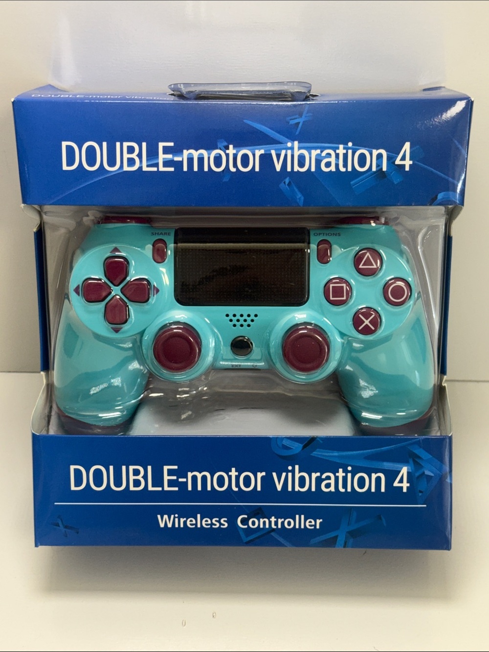 Wireless Double-Motor Vibration Controller - Teal with Magenta Accents